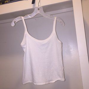 white cami/crop top